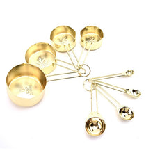 Load image into Gallery viewer, 8pcs Stainless Steel Measuring Spoons Set Rose Gold Measuring Cups Kitchen Accessories Baking Tea Coffee Spoon Measuring Tools
