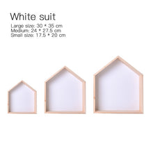 Load image into Gallery viewer, 3PCS/Set Wooden Small House Shelf Storage Rack Solid Wood Crafts Children Home Decoration Storage Wall Hanging Decoration 5
